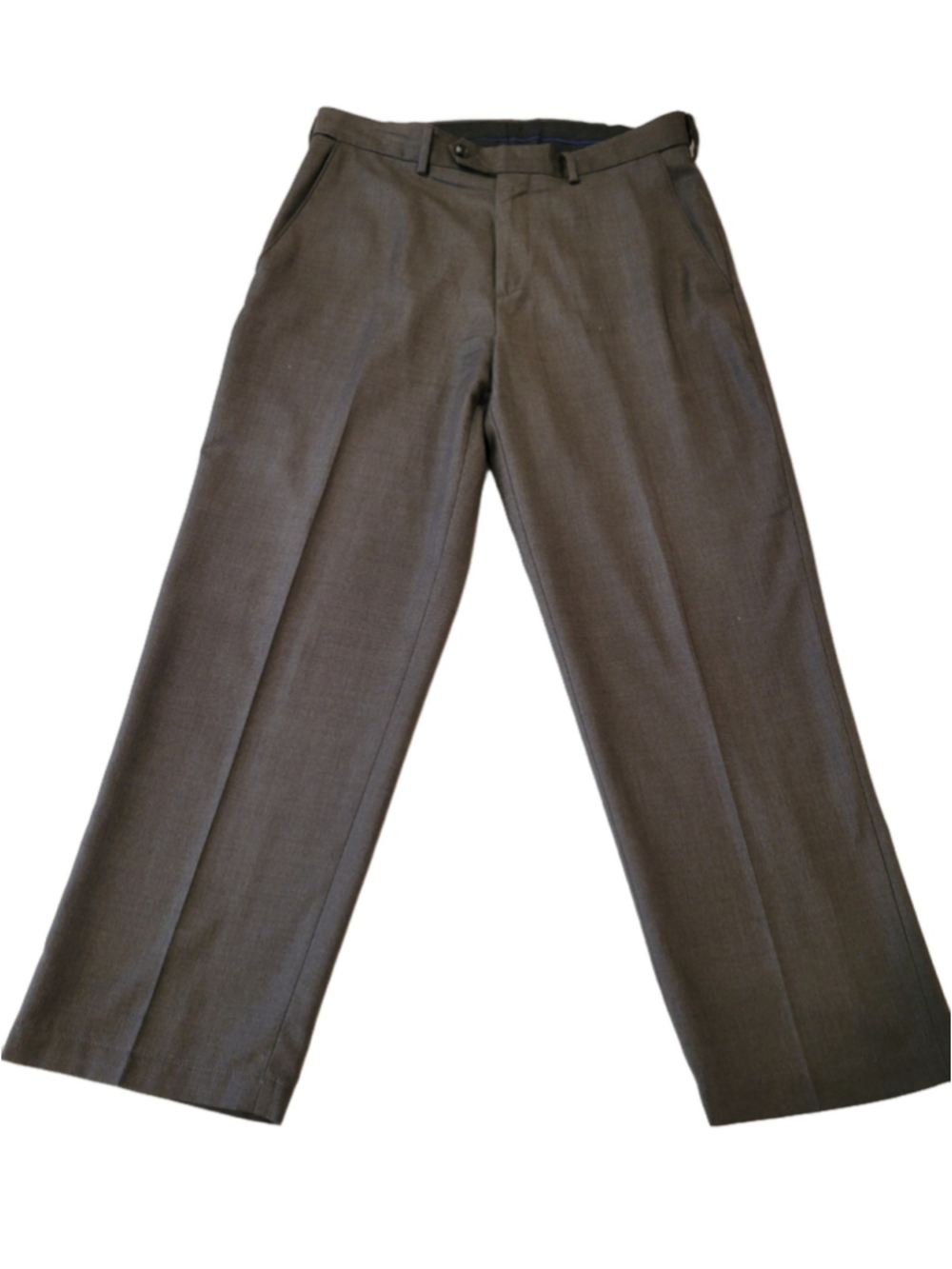 Croft & Barrow Mens Dress Pants 34x29 Brown Flat Front Classic Fit Slacks